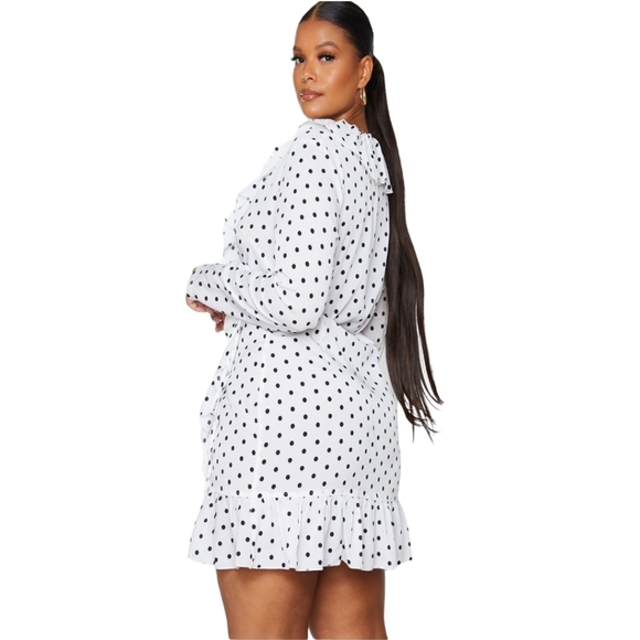 Plus Polka Dot Wrap Dress - Picture 2 of 6